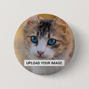 Upload je Cute Cat Photo Ronde Button 5,7 Cm