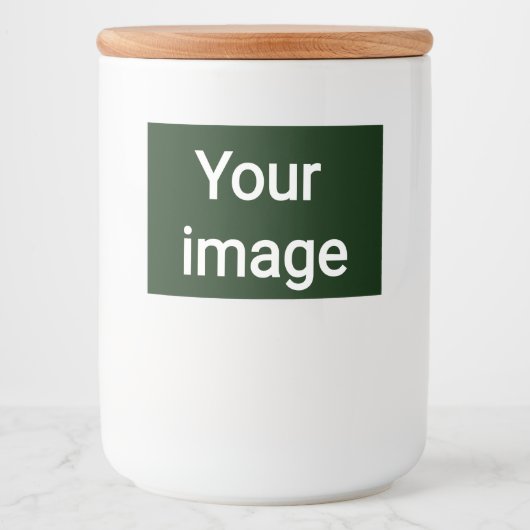 Upload je eigen afbeelding – Persoonlijke Grafiek Voedselcontainer Etiket (Voorkant)