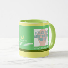 upload je eigen foto, creëer een coole groenmachin mok