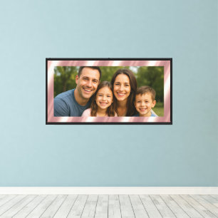 Upload je eigen foto Elegante roze gouden achtergr Canvas Afdruk