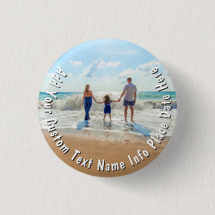 Upload Je Eigen Foto Knop Cadeau Voeg Aangepaste T Ronde Button 3,2 Cm