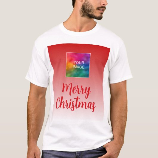 Upload je eigen foto of Logo Mannen vrolijke kerst T-shirt (Voorkant)