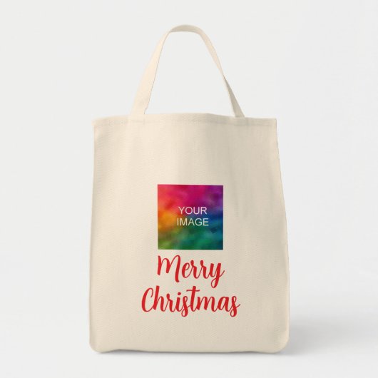 Upload je eigen foto of zakelijke Logo kerst Tote Bag (Voorkant)
