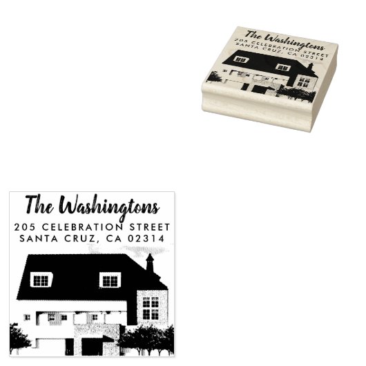 Upload je eigen foto van je huis retouradres rubberstempel (Gestempeld)