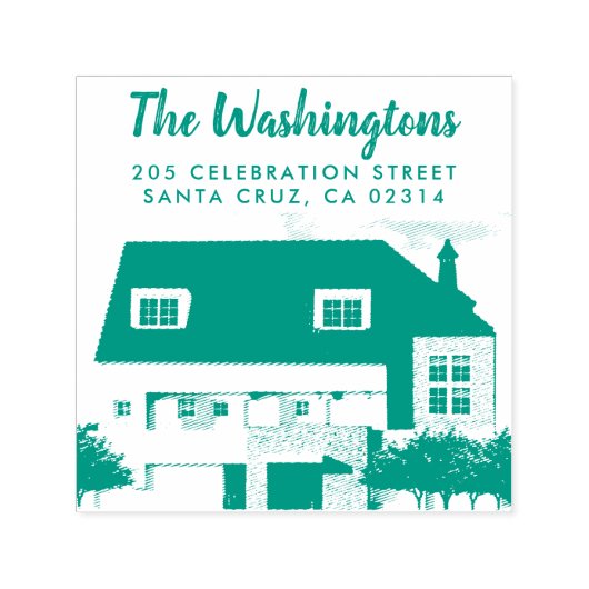 Upload je eigen foto van je huis retouradres  zelfinktende stempel (Design)