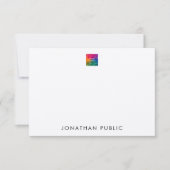 Upload je eigen Logo hier Aangepast gevoel op Ecru Notitiekaartje (Voorkant)
