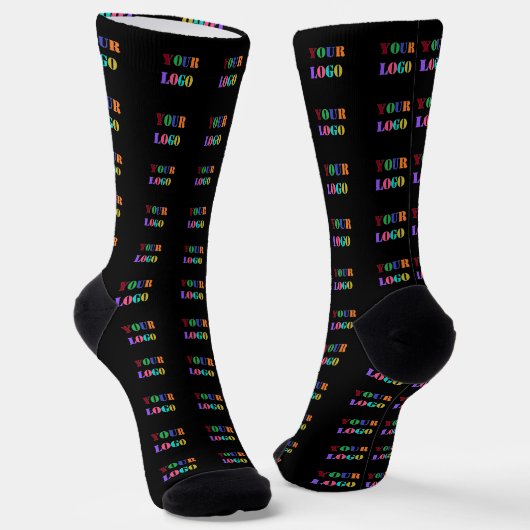 Upload je eigen logo merk sokken kies kleur (Gebogen)
