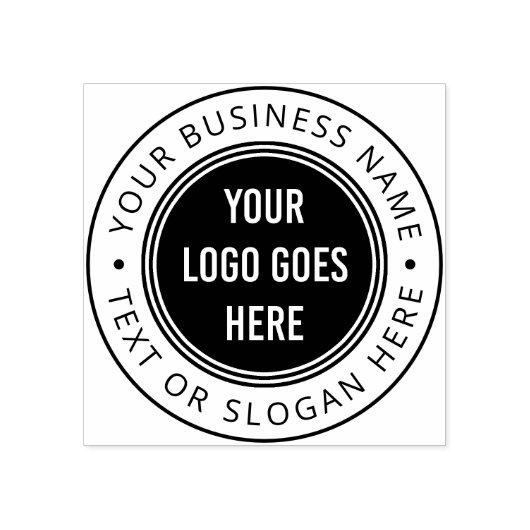 Upload je eigen Logo Round bedrijfsnaam & slogan Rubberstempel (Afrduk)