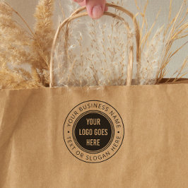 Upload je eigen Logo Round bedrijfsnaam & slogan Rubberstempel