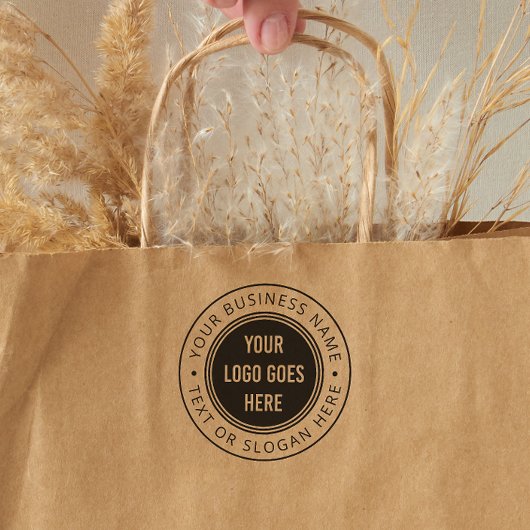 Upload je eigen Logo Round bedrijfsnaam & slogan Rubberstempel