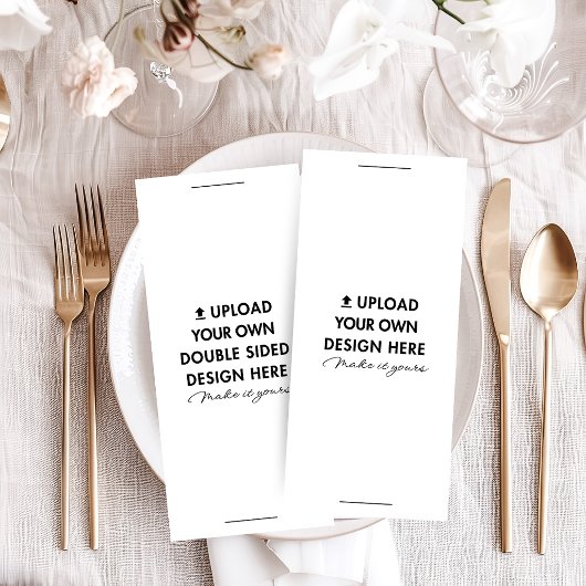 Upload je eigen ontwerp 4"x9" dinermenu drukwerk menu