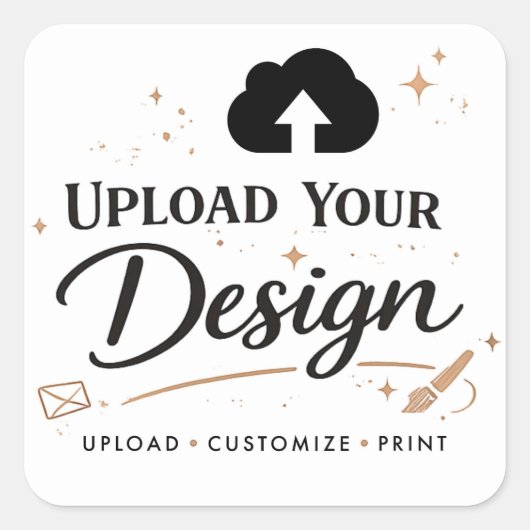 Upload Je Eigen Ontwerp Custom Branding Vierkante Sticker (Voorkant)