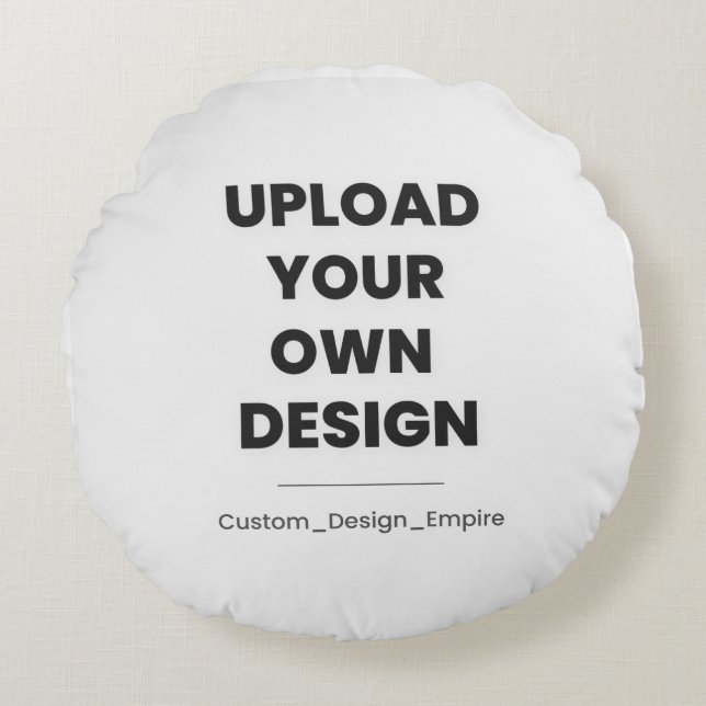 Upload Je Eigen Ontwerp Hier | Aangepaste Sjabloon Rond Kussen (Voorkant)