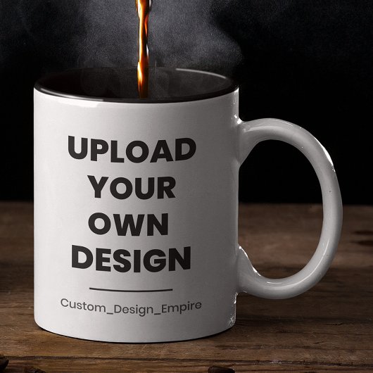 Upload Je Eigen Ontwerp Hier | Aangepaste Sjabloon Tweekleurige Koffiemok