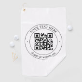 Upload Je Eigen QR-code & Aanpasbare Tekst Golfhanddoek (Insitu)