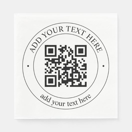 Upload Je Eigen QR-code & Aanpasbare Tekst Servet (Voorkant)
