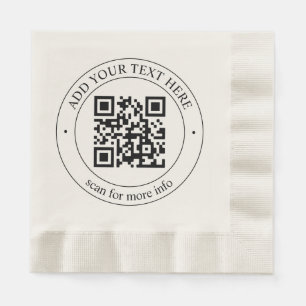 Upload Je Eigen QR-code & Aanpasbare Tekst Servet