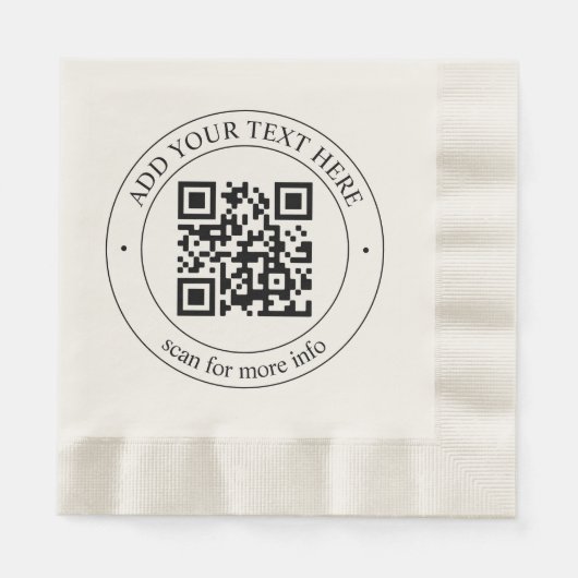 Upload Je Eigen QR-code & Aanpasbare Tekst Servet (Voorkant)