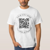 Upload Je Eigen QR-code & Aanpasbare Tekst T-shirt (Voorkant)