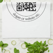 Upload Je Eigen QR-code & Aanpasbare Tekst Theedoek (Gevouwen)