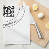 Upload Je Eigen QR-code & Aanpasbare Tekst Theedoek (Quarter Fold)
