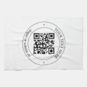 Upload Je Eigen QR-code & Aanpasbare Tekst Theedoek (Horizontaal)