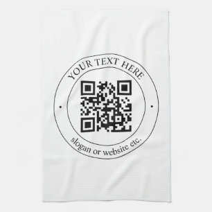 Upload Je Eigen QR-code & Aanpasbare Tekst Theedoek
