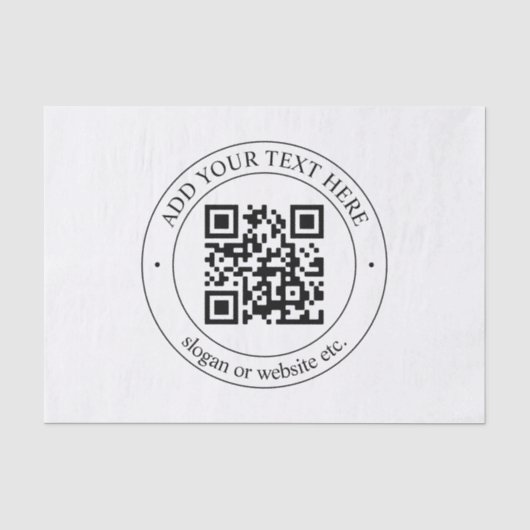 Upload Je Eigen QR-code & Aanpasbare Tekst Tissuepapier (Voorkant)