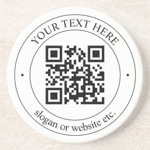 Upload Je Eigen QR-code & Aanpasbare Tekst Zandsteen Onderzetter