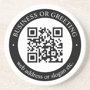 Upload Je Eigen QR-code & Aanpasbare Tekst Zandsteen Onderzetter