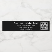 Upload je eigen QR-code & bewerkbare tekst Waterfles Etiket (Enkel label)