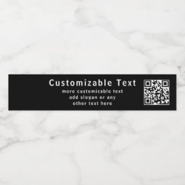 Upload je eigen QR-code & bewerkbare tekst Waterfles Etiket
