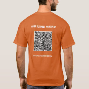 Upload je eigen QR-code business T-shirt voorbeeld