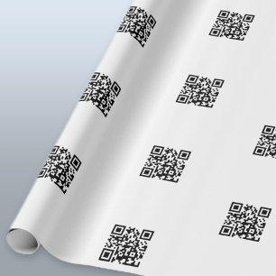 Upload je eigen QR-code   Eenvoudig herhalend patr Cadeaupapier