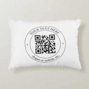 Upload je eigen QR-code en aanpasbare tekst Accent Kussen