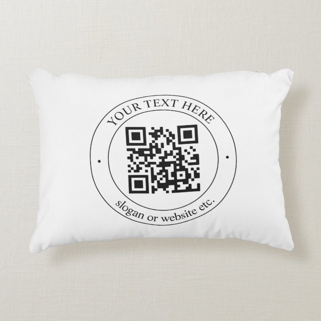 Upload je eigen QR-code en aanpasbare tekst Accent Kussen (Voorkant)
