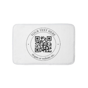 Upload je eigen QR-code en aanpasbare tekst Badmat