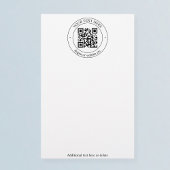 Upload je eigen QR-code en aanpasbare tekst Briefpapier
