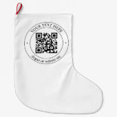 Upload je eigen QR-code en aanpasbare tekst Grote Kerstsok (Voorkant)