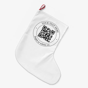 Upload je eigen QR-code en aanpasbare tekst Grote Kerstsok