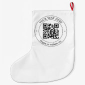 Upload je eigen QR-code en aanpasbare tekst Grote Kerstsok (Achterkant)