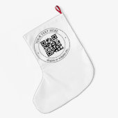 Upload je eigen QR-code en aanpasbare tekst Grote Kerstsok (Achterkant (Hangend))