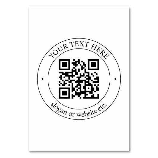 Upload je eigen QR-code en aanpasbare tekst Kaart (Voorkant)