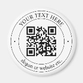 Upload je eigen QR-code en aanpasbare tekst Magneet (Voorkant)