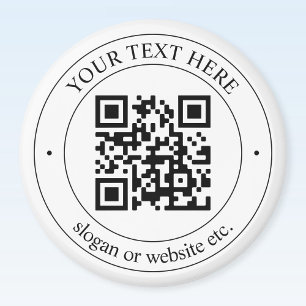 Upload je eigen QR-code en aanpasbare tekst Magneet