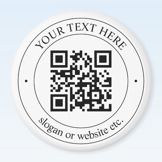 Upload je eigen QR-code en aanpasbare tekst Magneet