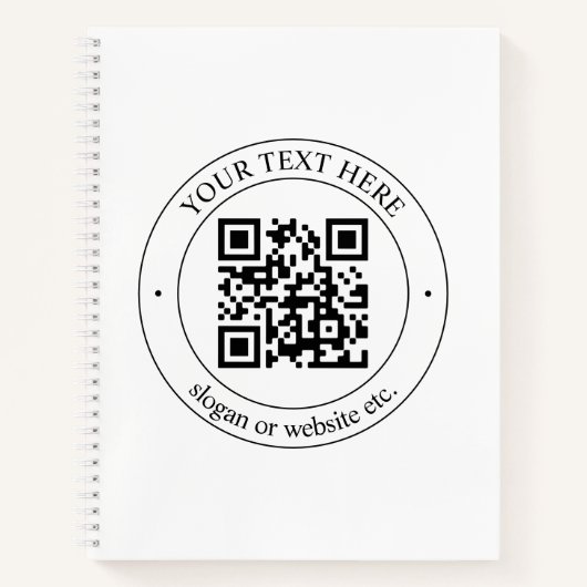 Upload je eigen QR-code en aanpasbare tekst Notitieboek (Voorkant)