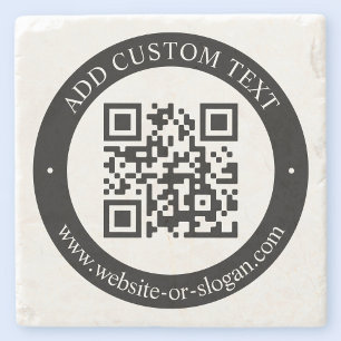 Upload je eigen QR-code en aanpasbare tekst Stenen Onderzetter