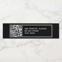 Upload je eigen QR-code en  tekst Waterfles Etiket