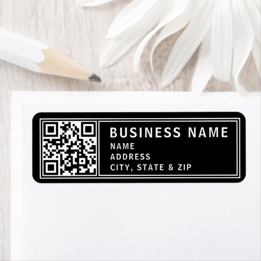 Upload je eigen QR-code | Modern retouradres Etiket (Insitu)